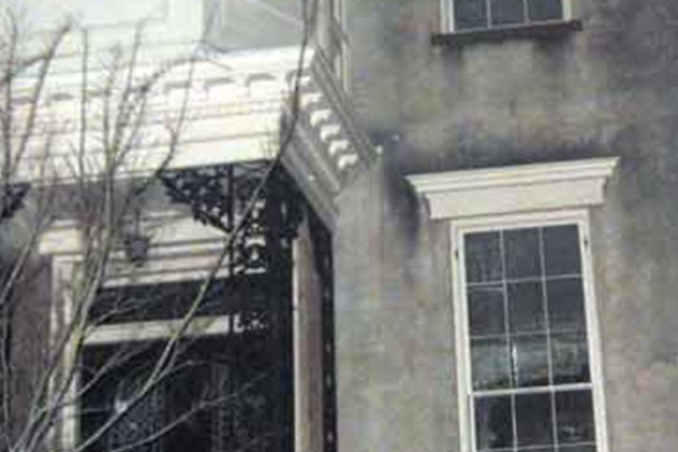 Old white and gray house